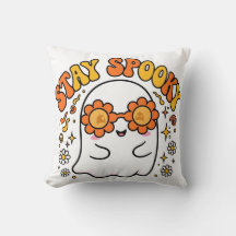Restez Mignon Fantôme Jeté Coussin - Rétro Groovy