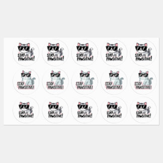 Restez Pawsitive ! Sticker chaton mignon - Amusant