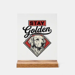 Restez Retriever doré Vintage Chien Vector Design_