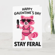 Restez Sauvage Carte de Galentines de Raton Laveur