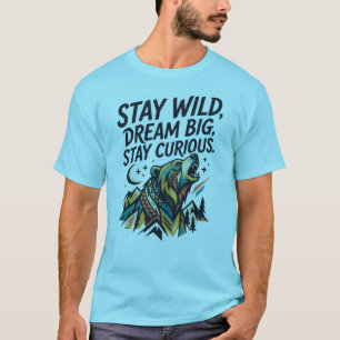 Restez Sauvage Rêvez Grand T-Shirt Loup – Explorez