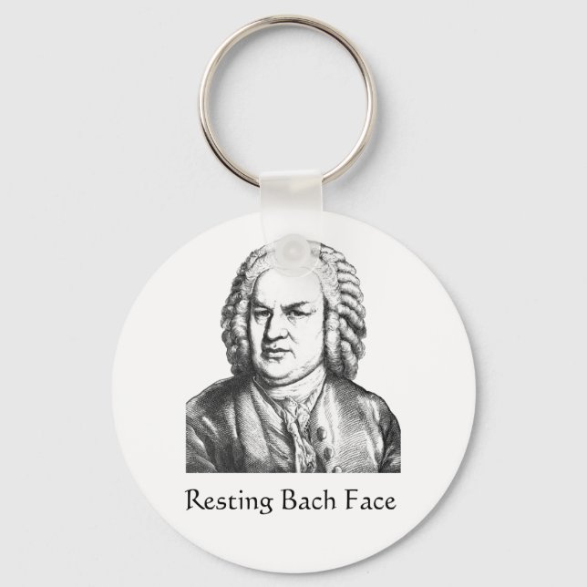 Resting Bach Face Classical Music Composer Schlüsselanhänger (Vorderseite)