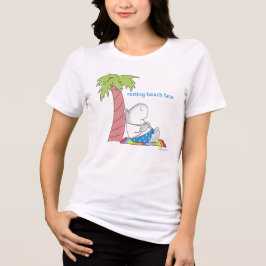 RESTING BEACH FACE Bauch-Taste Hippo Boynton Tri-Blend Shirt