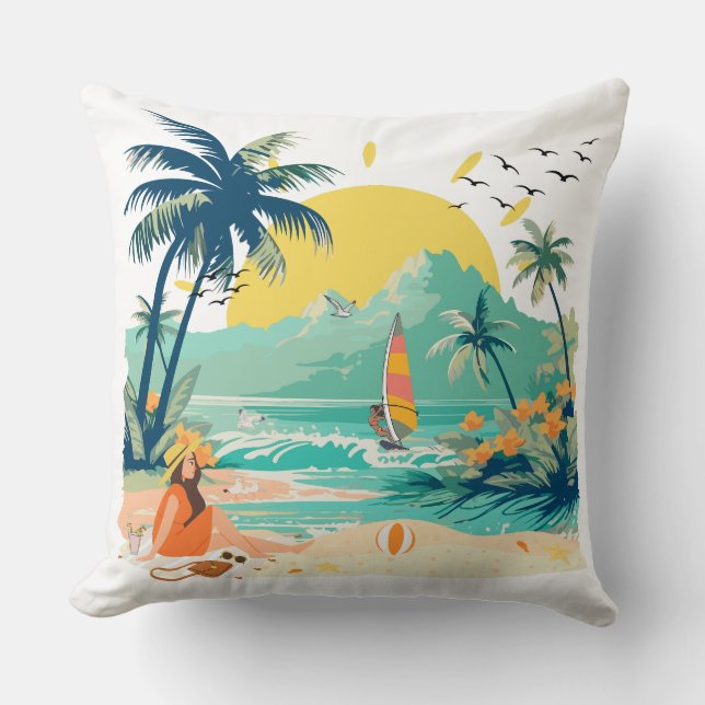 Resting Beach for Summer Kissen (Vorderseite)