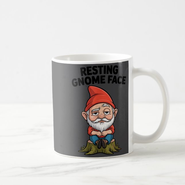 Resting Gnome Face Cute Funny Christmas Kawaii Car Kaffeetasse (Rechts)