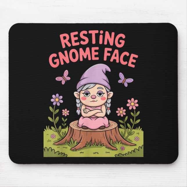 Resting Gnome Face Cute Funny Christmas Kawaii Car Mousepad (Vorne)