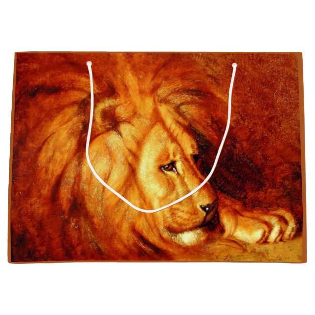Resting Lion (von Abbott Handerson Thayer) Große Geschenktüte (Vorderseite)