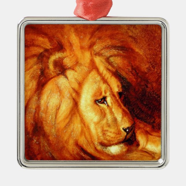 Resting Lion (von Abbott Handerson Thayer) Ornament Aus Metall (Vorne)