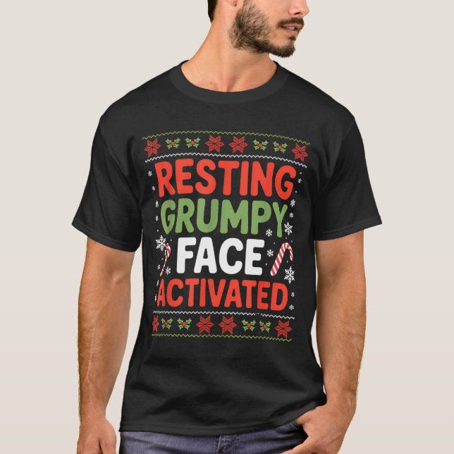 Resting Mpy Face Activated Funny Xmas Quote  T-Shirt (Vorderseite)