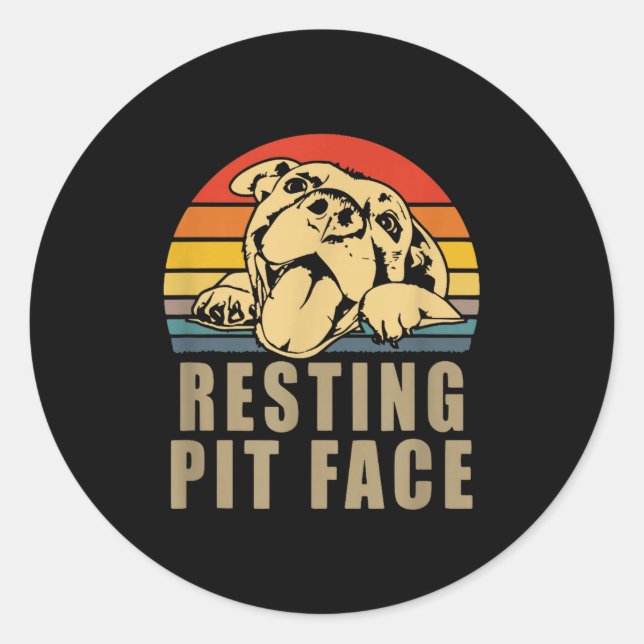 Resting T Face - Tbull Lovers Gift For Men And Wom Runder Aufkleber (Vorderseite)