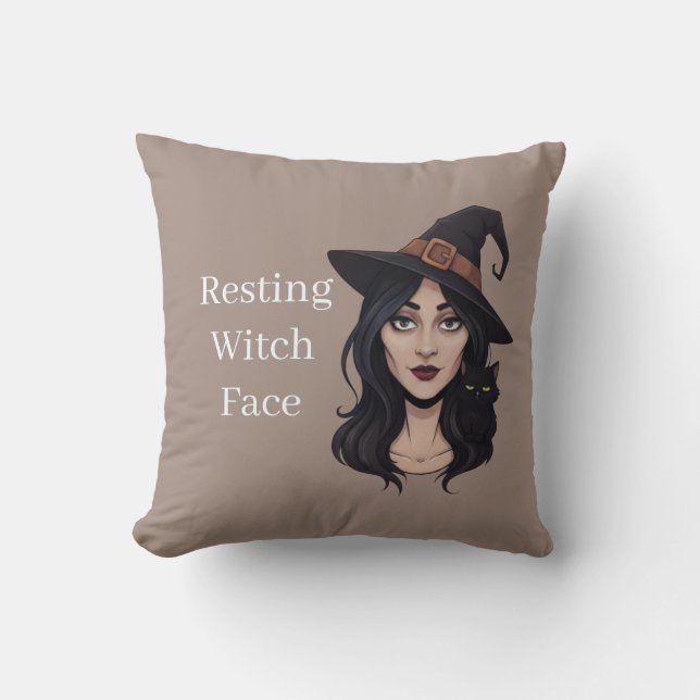 Resting Witch Face | Funny Halloween  Kissen (Vorderseite)
