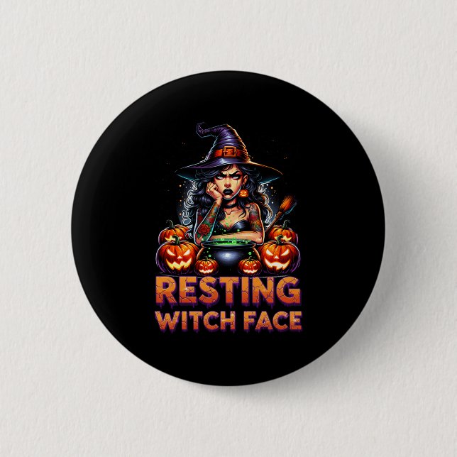 Resting Witch Face Funny Sarcastic Halloween Rude  Button (Vorderseite)