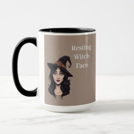 Resting Witch Face Mug | Halloween Coffee Cup Tasse