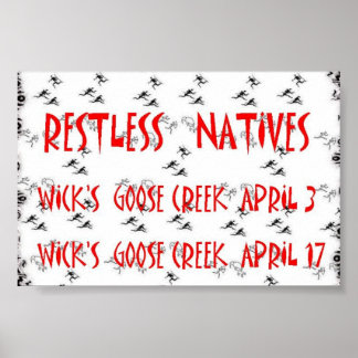 Restless Natives at Wick's Pizza April 2004 Poster