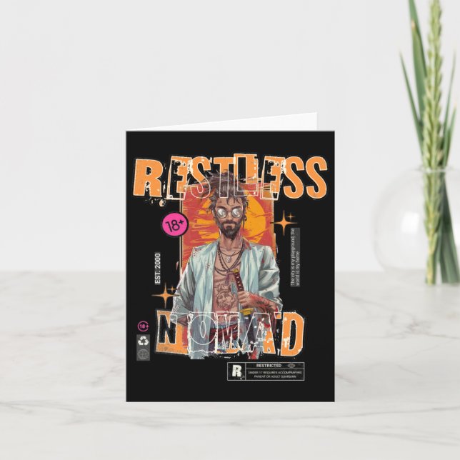 Restless Nomad - Urban Samurai Sticker Karte (Vorderseite)