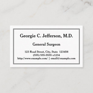 Restraining General Surgeon Business Card Visitenkarte