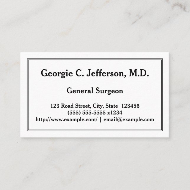 Restraining General Surgeon Business Card Visitenkarte (Vorderseite)