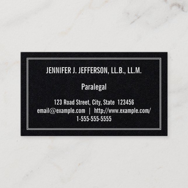 Restraining Paralegal Business Card Visitenkarte (Vorderseite)