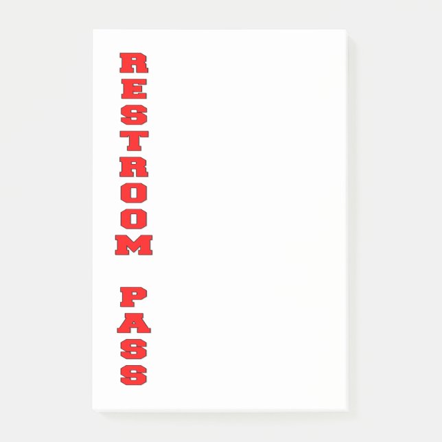 Restroom Pass Post-it Klebezettel (Vorderseite)
