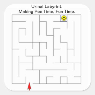 Restroom-Toiletten-Labyrinth Quadratischer Aufkleber