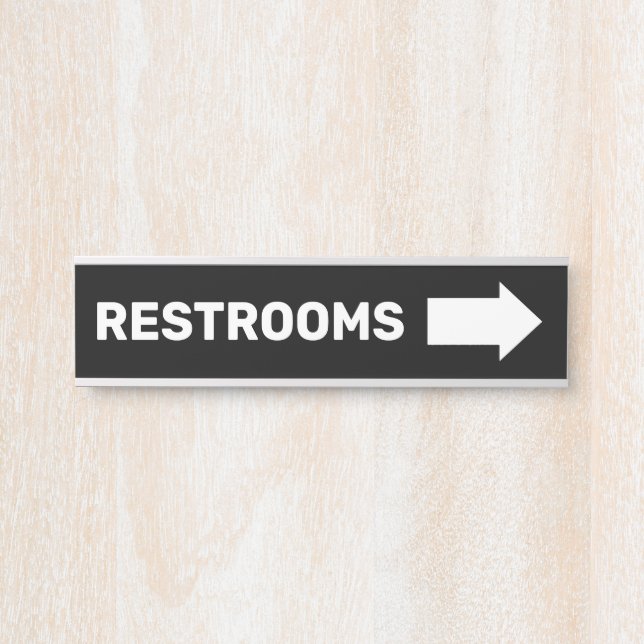 Restrooms Direction Wayfinding Wall Sign Türschild (Vorderseite )