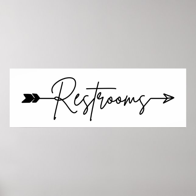 Restrooms richtung sign right, Party Pfeil Poster (Vorne)