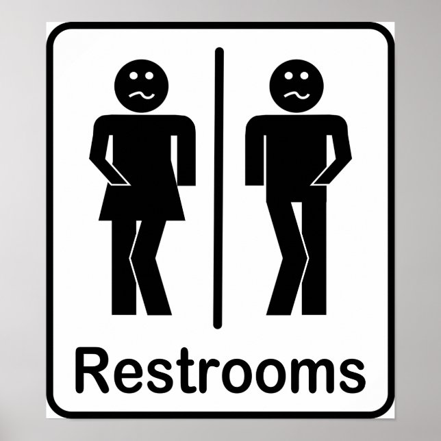 Restrooms-Schild Poster (Vorne)