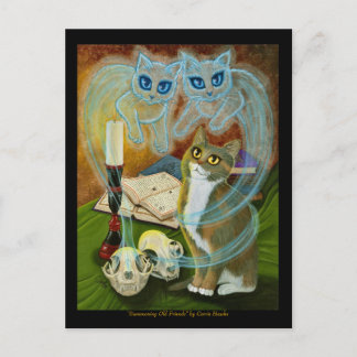 Résumer de vieux amis, Ghost Cat Art carte postale