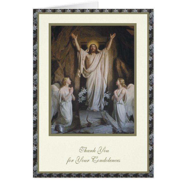 Résurrection catholique Condolence funéraire relig (Devant)