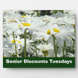 Retail Counter Plaque Senior Discounts Daisies Fotoplatte