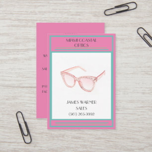 Retail Pink Retro 80er Miami-Sonnenbrille Visitenkarte