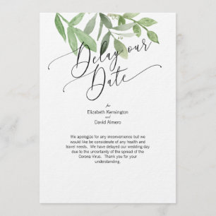 Retarder notre carte de date - Corona Virus Card