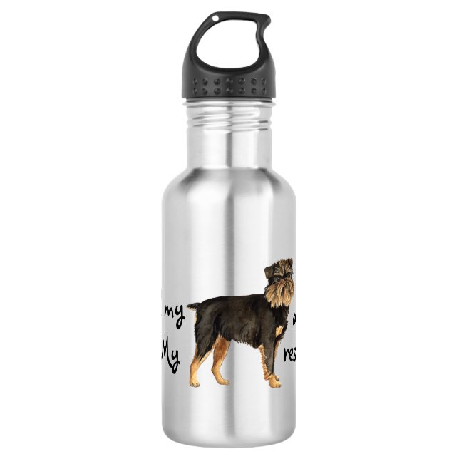 Retcue Brussels Griffon Edelstahlflasche (Vorderseite)