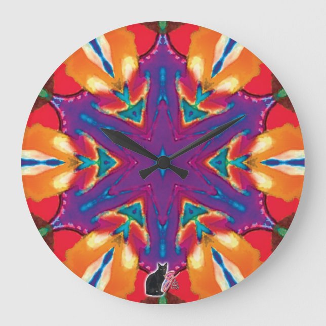Reticule Kaleidoskop Große Wanduhr (Vorderseite)