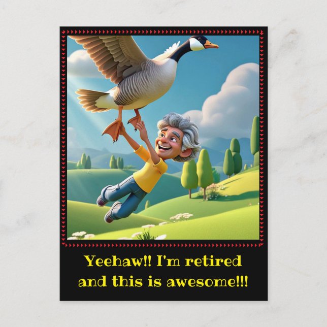 " RETIRED and HAPPY " Postkarte (Vorderseite)