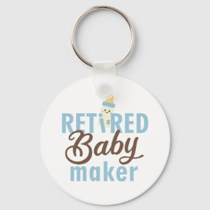 Retired Baby Maker Funny Vasectomy Modern Cute Schlüsselanhänger