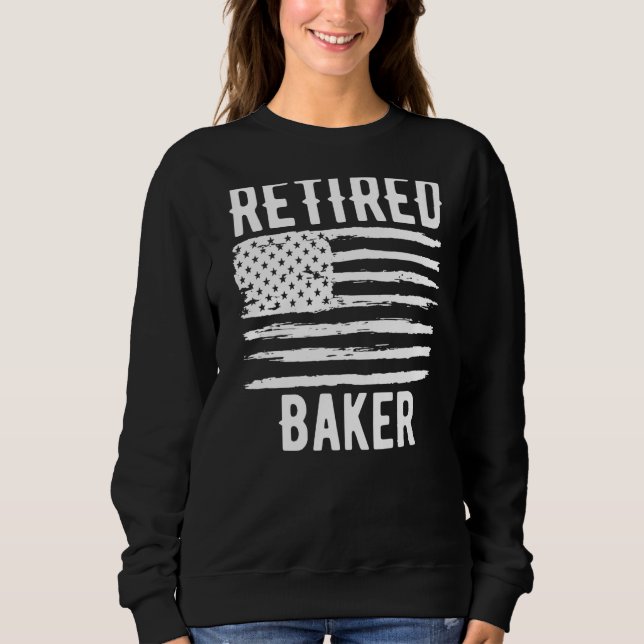 Retired Baker Profession American Flag Premium Sweatshirt (Vorderseite)