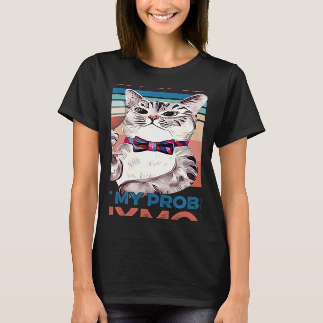 Retired Cat Dad Mom Red Wine Retiremen T-Shirt (Vorderseite)