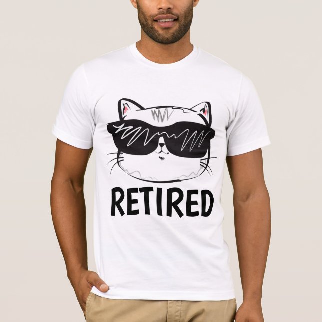 RETIRED CAT T - SHIRT FUNNY (Vorderseite)