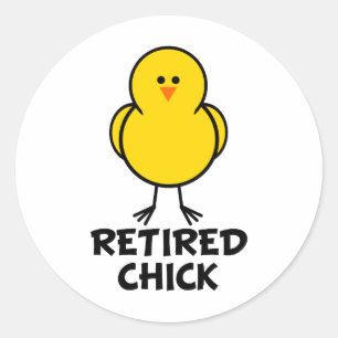 Retired Chick Runder Aufkleber