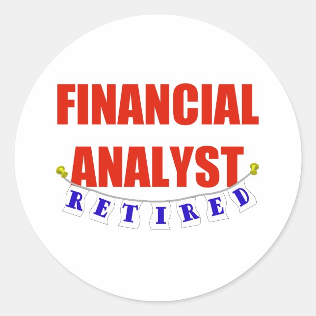 RETIRED FINANCIAL ANALYST RUNDER AUFKLEBER (Vorderseite)