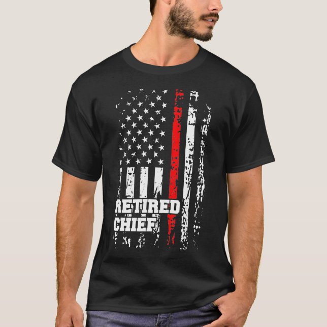 Retired Fire Chief Firefighter Rank Retirement T-Shirt (Vorderseite)