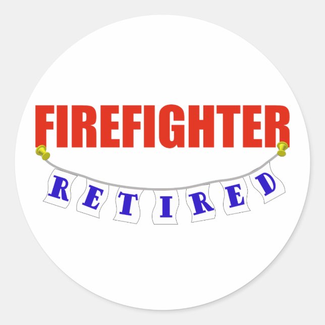 RETIRED FIREFIGHTER RUNDER AUFKLEBER (Vorderseite)