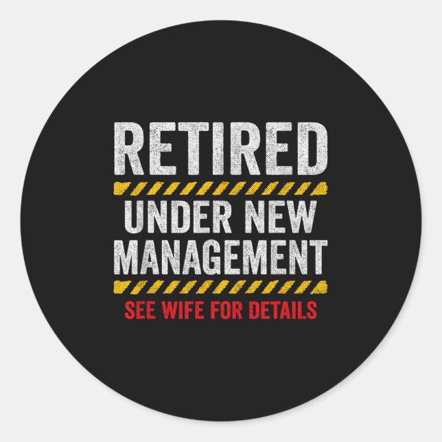 Retired Husband - Retirement Party - Funny Retirem Runder Aufkleber (Vorderseite)