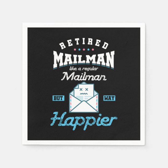 Retired Mailman Postal Worker Postman Post Office Serviette (Vorderseite)