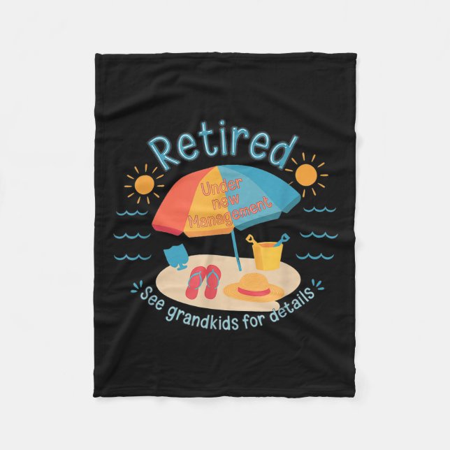 Retired New Management See Grandkids Funny Quote R Fleecedecke (Vorderseite)