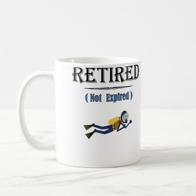Retired Not Expired Scuba Diving Kaffeetasse (Links)