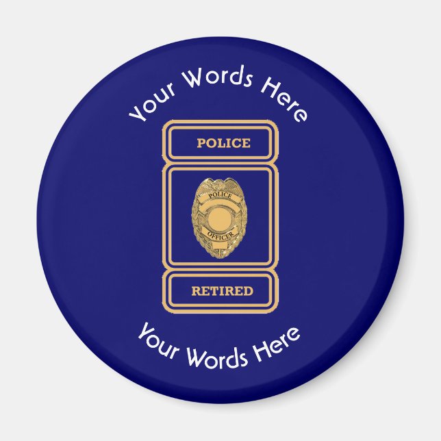Retired Police Officer Shield Magnet (Vorne)