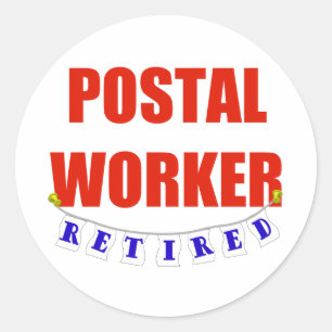 RETIRED POSTAL WORKER RUNDER AUFKLEBER