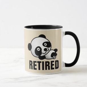 RETIRED RETIREMENT niedlich PANDA BEAR COFFEGS Tasse